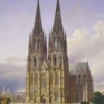 Carl Hasenpflug (1830er): Idealansicht des Kölner Doms von Südwesten